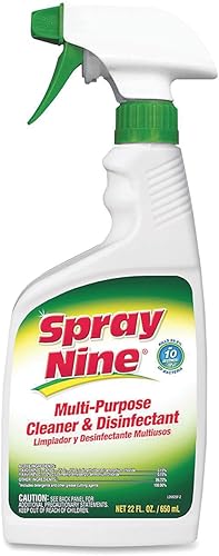 Limpiadordesengrasante y desinfectante de alto rendimiento, 1galón (paquete de 4) 26801, de Spray Nine, 22 oz., paquete de de 1, Transparente