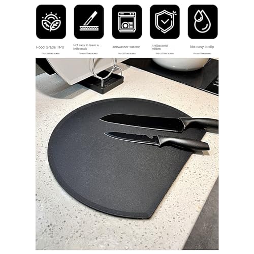 Planche à découper avec plateau support flexible en D pour cuisine - 5