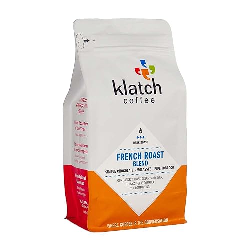 Klatch Coffee French Roast Blend tostado oscuro, 10.93 oz, grano entero