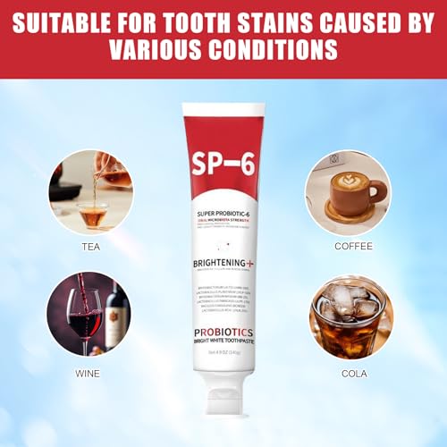 2pcs SP6 Probiotische Whitening Zahnpasta, 140g SP6 Zahnpasta, Zahnaufhellung Und Frischen Atem, 6 Probiotika-Formel Für Gesundes Zahnfleisch, Für Empfindliche Zähne – Bild 7