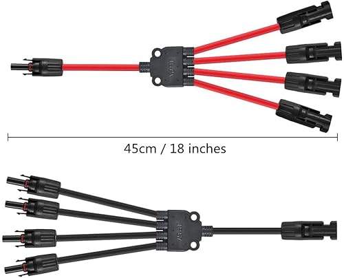 Miniatura 11 de Conectores solares Y Branch Paralelo Adaptador 10AWG Cable para Panel Solar (Rojo y Negro)