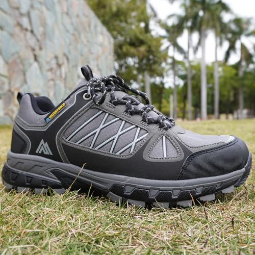 Image of Queday Mens Waterproof Lightweight Hiking Shoes | Breathable, Anti-slip Rubber outsole, Cushioned EVA midsoles, Ideal for daily trail, camping, and climbing