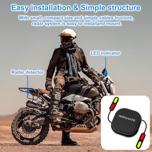 Image of BSD01 Motorcycle BSD Blind Spot Detection System, 24GHz Millimeter-Wave Radar, RCW Rear Collision Warning, IP67 Waterproof, All-Weather Safety Protection with LED Indicators Alert for All Moto