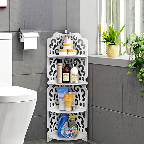 4 étages Étagère d'angle Meuble d'angle Rangement Meuble de Rangement Bibliothèque d'angle Bibliothèque de Rangement Étagère de rangement pour Salon Chambre Cuisine Balcon Salle de Bain 22 x 18 x 80cm - Image 3