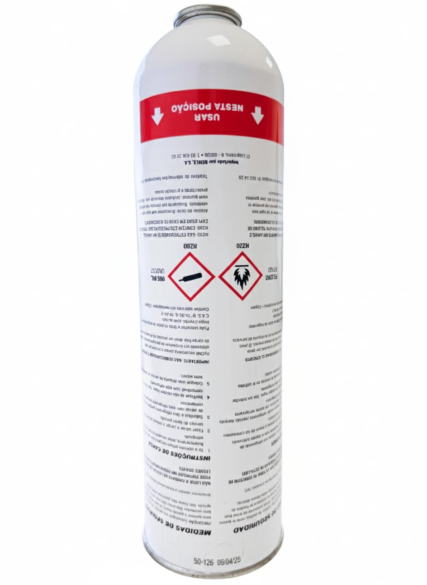 HyChill Minus 50 Gas Refrigerante Ecologico Isobutano - Alternativa Compatibile R22 e R404 - Sostituisce R407 e R502 - Confezione Gas Organico (1 Bottiglia + Valvola)