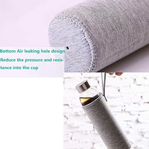 Nuluxi Wasserflasche Neopren Beutel Flaschen Thermo-Hülle Taschen Isolierte Neopren Flaschenhülle Passend für Teeflaschen Teebereiter Glas Wasser-Flasche und Teegläser (1 Stück Schwarz +1 Stück Grau)