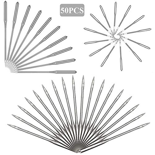 MiDube 50 PCS Sewing Embroidery Machine Needles Universal Regular Point for Brother Singer Varmax Janome Sizes HAX1 65/9, 75/11, 90/14, 100/16, 110/18 (Home Use)