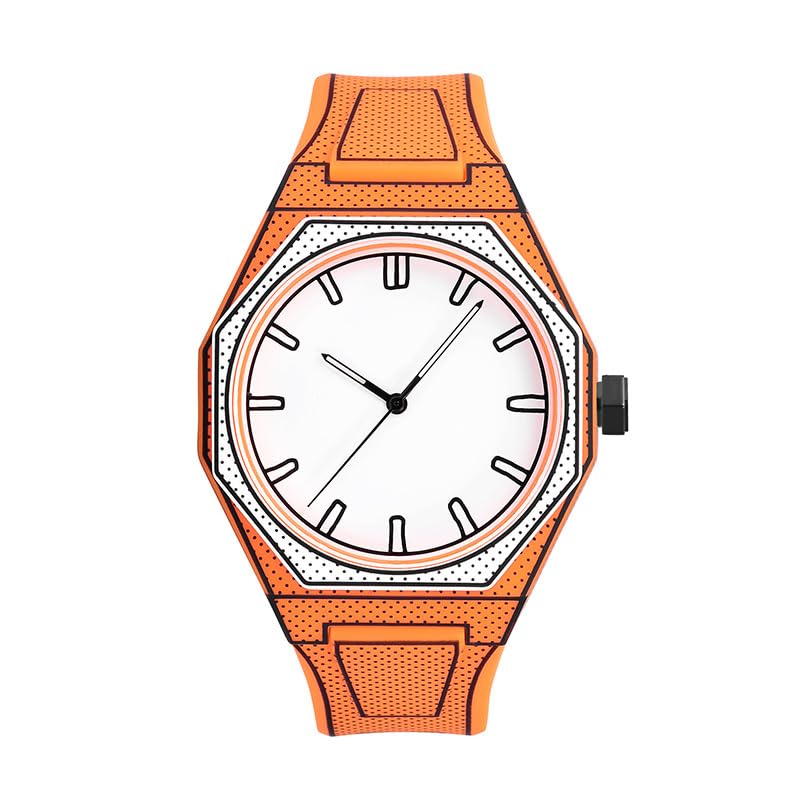 Image of 2D Sketch Watch for Men and Women Simple Analog Casual Wrist Watch with Unique Dial Design