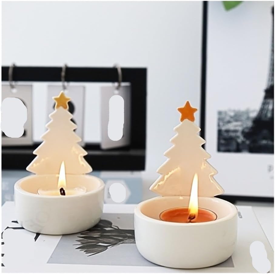 Candle Holder Christmas Scented Candle Holder - Decorative Aromatherapy Home Gift(Red)