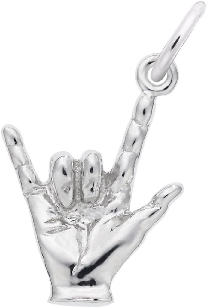 Rembrandt Charms Sterling Silver I Love You Hand Sign Charm