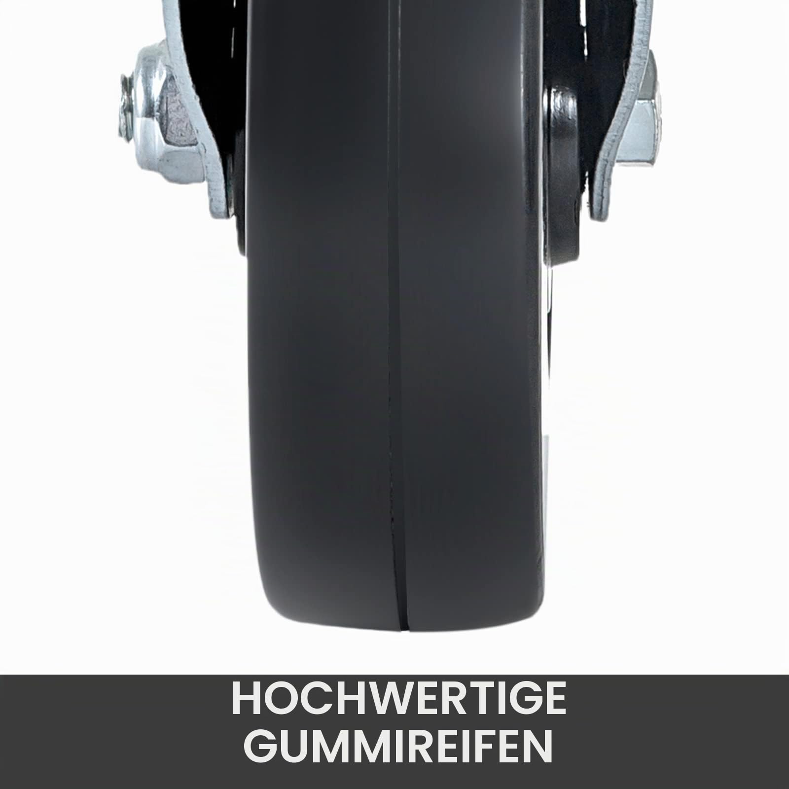 VEVOR Lenkrollen aus Polyurethan, 8 Zoll Eisenkern, Lenkstangenrollen mit Doppelfeststellbremse, verstellbare Füße, Tragfähigkeit 1100 lbs/500 kg pro Rad, 4er Pack