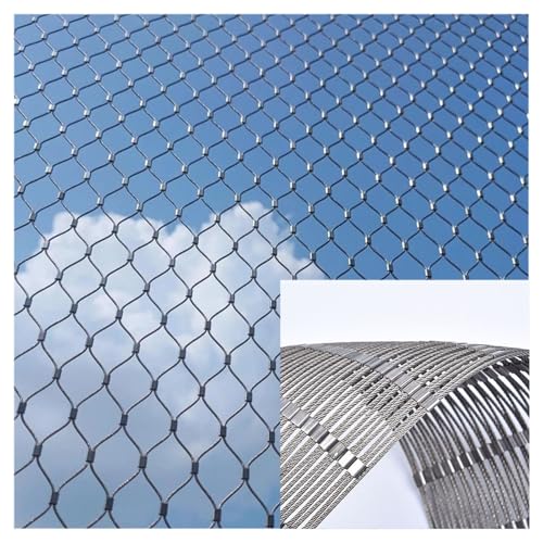 Malla de alambre para aves de corral para protección de jardín y balcón, malla de acero inoxidable, 0,8 x 5 m, malla de animales y ciervos, 20 cm, tamaño del agujero