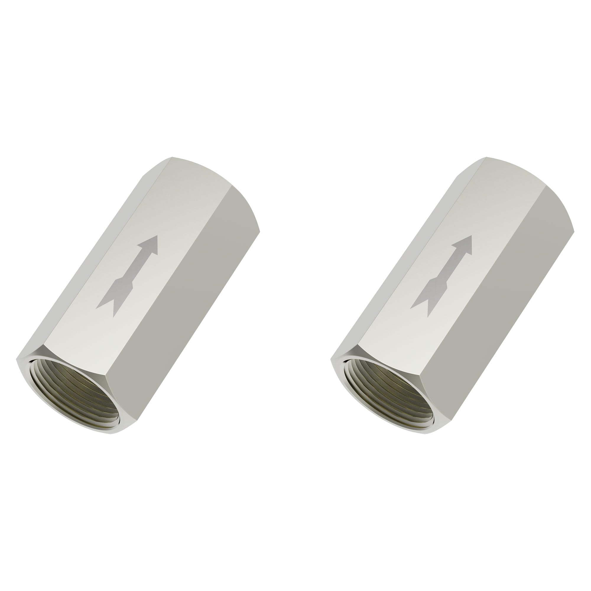 FOCMKEAS 2PCS Air Check Valve 1/8 PT Female Threaded Full Port Check Valve, Nickel-Plated Brass Copper Non Return One Way