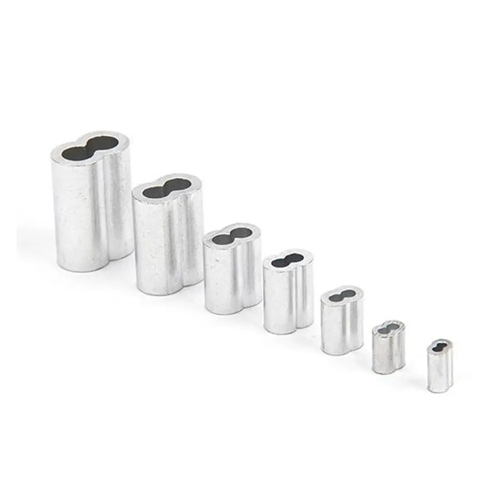 Manicotti a crimpare in alluminio a doppio foro, Manicotti a crimpare for cavi in ​​alluminio a doppio foro a forma di 8, terminali for cavi M1.2-M12, argento(M2.5)