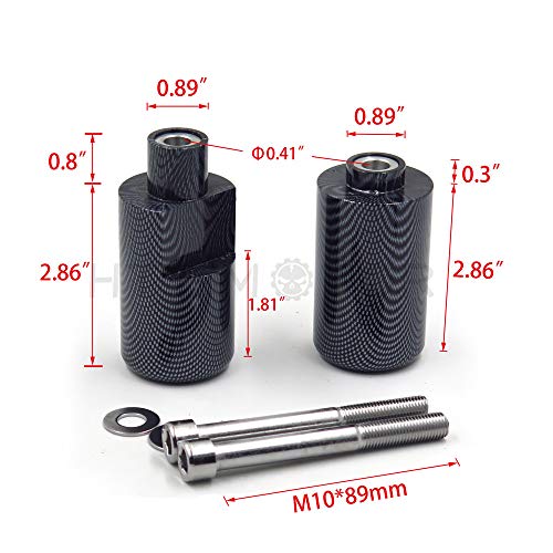 Httmt Mt219-008-Cn No Cut Frame Slider Crash Protector Compatible With 2005 2006 Suzuki Gsxr 1000 Gsx-R Carbon #TOP3