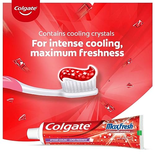 Image of Colgate Maxfresh Toothpaste Red Gel Paste 300G (Spicy Fresh) Maxfresh Toothpaste Blue Gel Paste 300G (Peppermint Ice) With Menthol For Super Fresh Breath