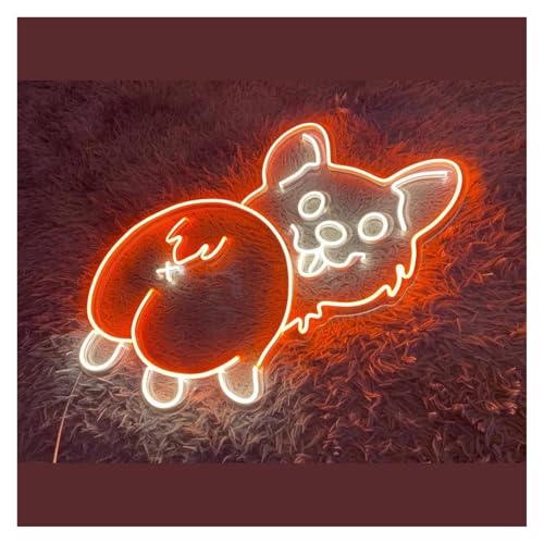 Hängende Kunst-Leuchtreklamen Corgi Butt Neon Schild, Pet Store Wanddekoration, Hundeladen Licht Wandkunst, Pet Spa Neon Schild(45cm)