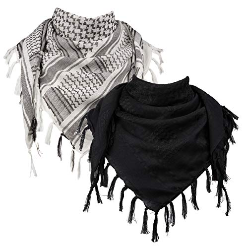 Image of FREE SOLDIER 100% Cotton Scarf Military Shemagh Tactical Desert Keffiyeh Head Neck Scarf Arab Wrap with Tassel 43x43 inches