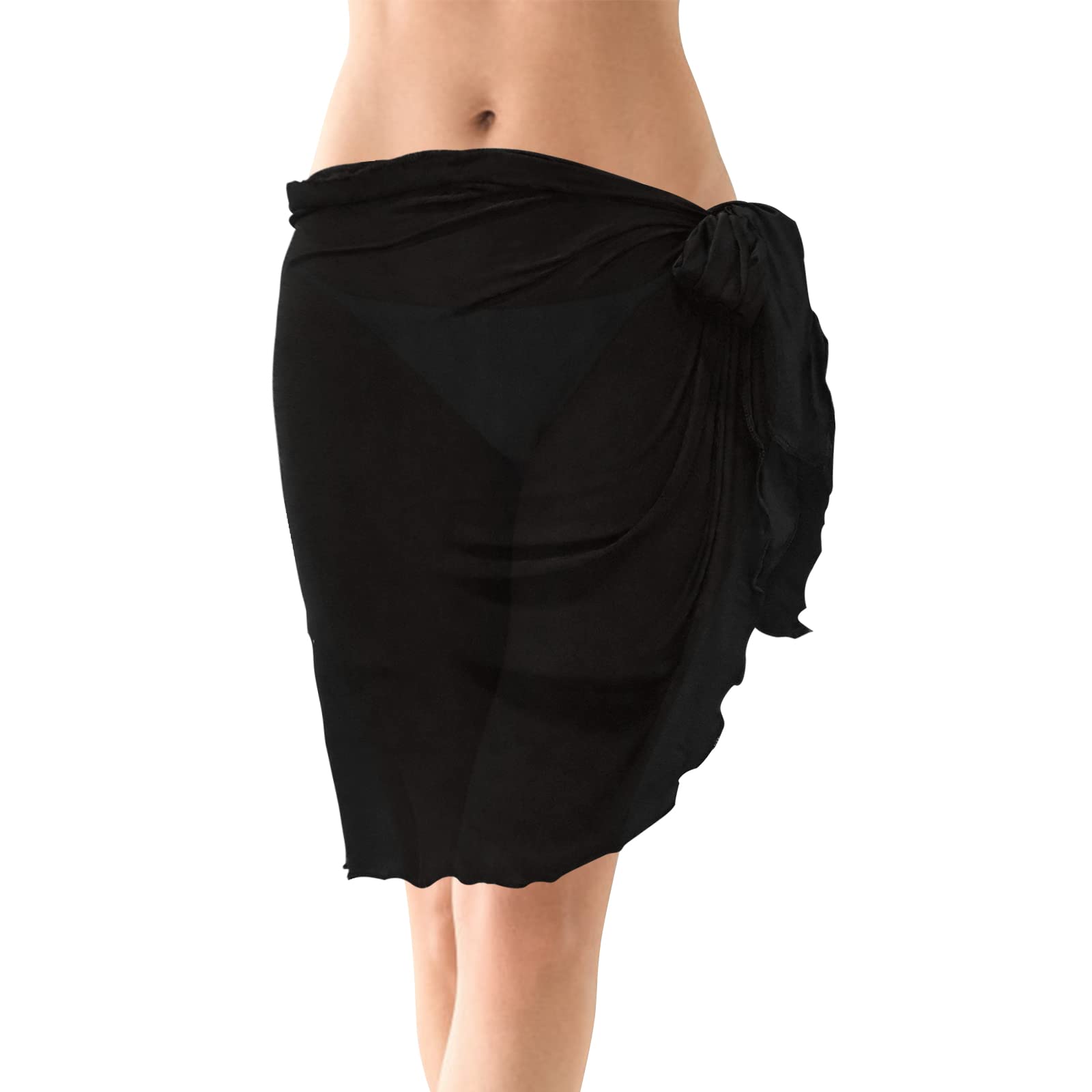 Daelesr Pareo de Playa Mujer, Traje de Baño de Gasa Falda, Bikini Cubrir Chal, Vestido Envolvente Corto Pareo, Bañador Sarongs para Mujeres Vacaciones Piscina Verano Playa, 156x50cm