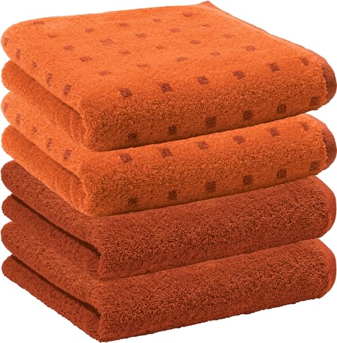Erwin Müller Handtuch Sigmaringen 4er-Pack Walk-Frottier Terra Größe...