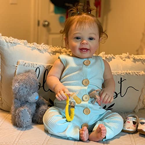 YIHANGG 24 Zoll Riesig Babygröße Reborn Babypuppe 60cm Realistisch Reborn Kleinkindpuppe Mädchen 3D Haut Sichtbare Venen Prinzessin Kunstpuppe Zum Sammeln Geburtstag Geschenk – Bild 3