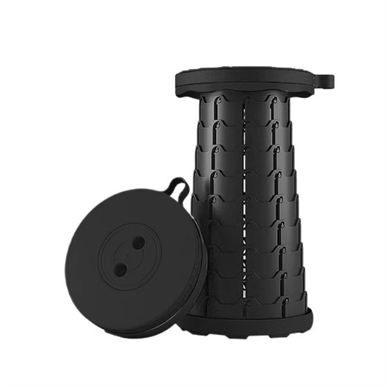 Sgabello Pieghevole, Sgabello da Campeggio Retrattile Portatile, Sgabello Pieghevole Leggero, Regolabile in Altezza, for Pesca all'aperto Escursionismo Giardinaggio Viaggi BBQ (Color : Black)