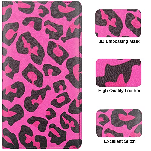 Image of LumiMokki Premium Car Registration & Insurance Card Holder with Magnetic Shut, Vehicle Glove Box Car Organizer - For Documents, Cards, License (Leopard B)