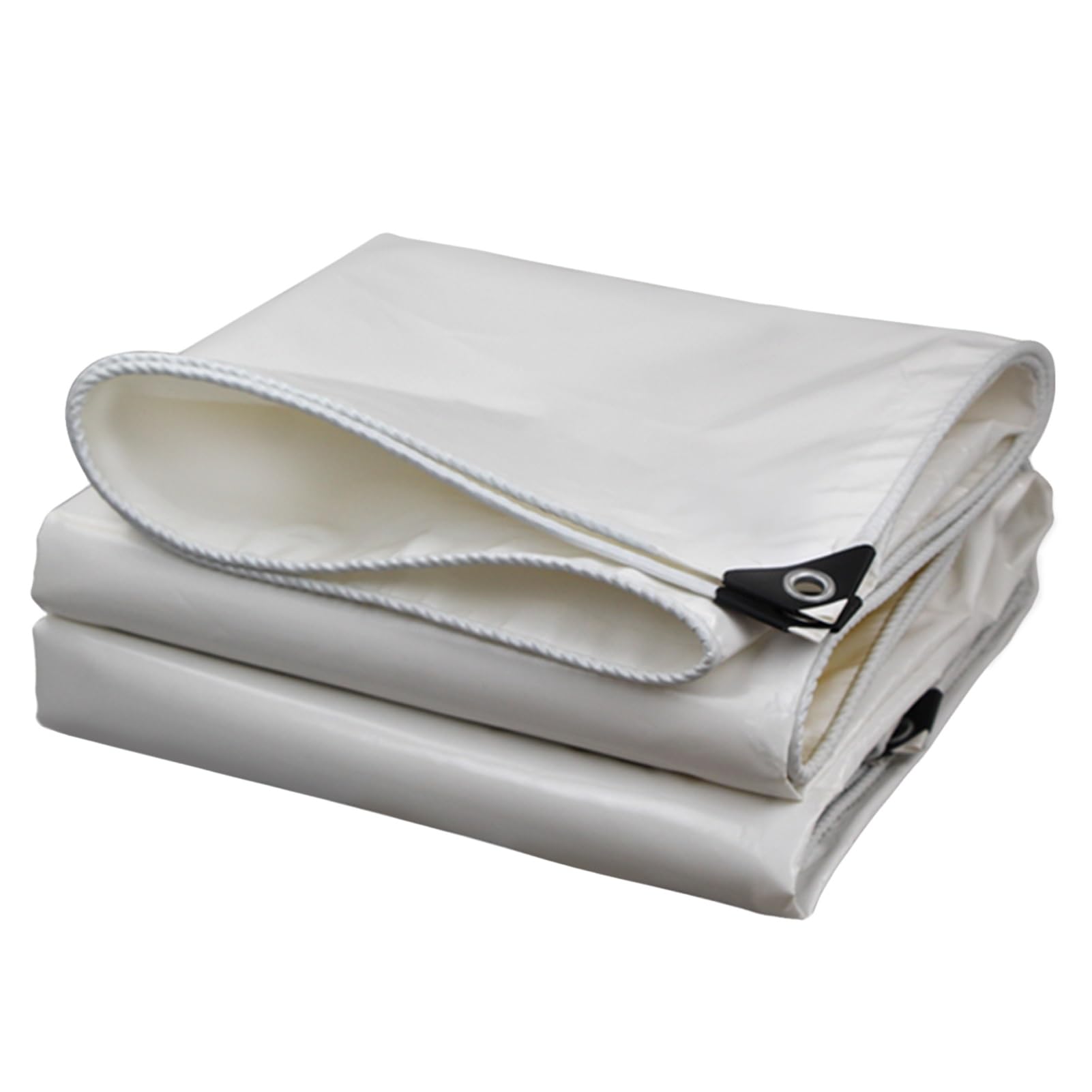 GJZQDKX Heavy Duty PVC Tarpaulin Waterproof Tarp 2x2m 2x3m 500g/m² Extra Durable Outdoor Cover for Tents and RoofsWhite (4x6m 13.1ft x 19.7ft)