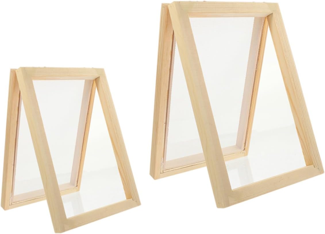 Gadpiparty 2pcs Paper Making Frame and Handmade Paper Craft Tool Mesh Screen for Projects and Dried Flower Art