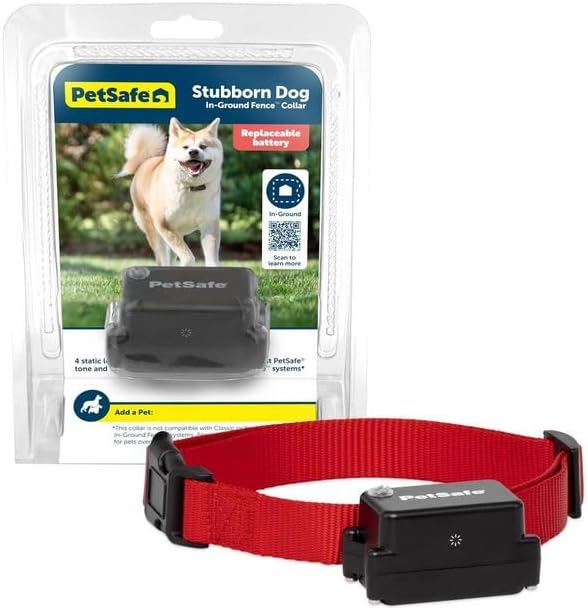 Generic Stubborn Dog Pet Fence Receiver Collar Only, 6-28 inches, Red