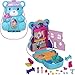 Polly Pocket 2-In-1 Travel Toy, 2 Micro Dolls and 16 Accessories, Teddy Bear Purse Playset with Sleepover Theme