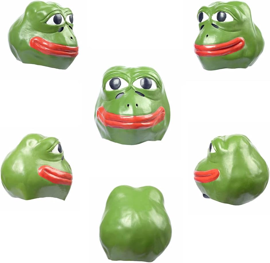 RAPGET Frog Mask Animal Full Head Latex Mask Halloween Cosplay Costume for Adults Party Decoration Props Green