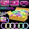 TURNMEON 148 PCS Glow in the Dark Party Supplies Light Up Toys with 24 Led Glasses, 24 Flashing Bracelets and 100 Glow Sticks Bulk Party Favors Birthday Wedding Carnivals Concert Patriotic #2