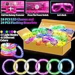 TURNMEON 148 PCS Glow in the Dark Party Supplies Light Up Toys with 24 Led Glasses, 24 Flashing Bracelets and 100 Glow Sticks Bulk Party Favors Valentines Day Birthday Wedding Carnivals Concert - Image 3