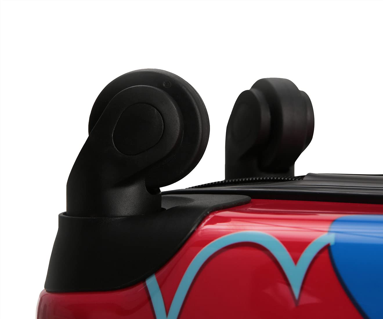 GinzaTravel 3D Little Whale Cute Children's Luggage Sit and Ride Trolley Case 18-inch Universal Wheel Travel Case for Boys and Girls (Red color)