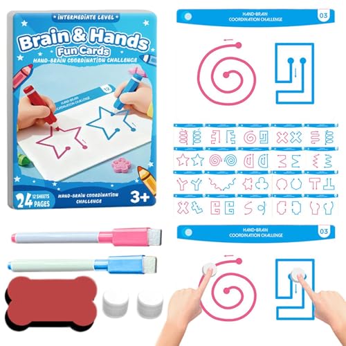 Educational Brain Development Card, Logic Toy Game Set, 20 Piece Hand Coordination Cards with Colorful Design, Mind Training Gam