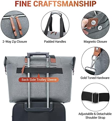 Weekender Bags for Women Sucipi Womens Overnight Bag Weekend Travel Duffel Tote with Shoe Bag, Perfect for Airplane/Travel/Hospital/Daily Use/Christmas Gift(Light gray) 5 Weekender Bags for Women Sucipi Womens Overnight Bag Weekend Travel Duffel Tote with Shoe Bag, Perfect for Airplane/Travel/Hospital/Daily Use/Christmas Gift(Light gray)