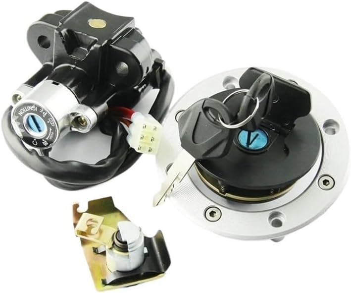 Motorcycle Fuel Cap Ignition Switch Lock With Key Kit Compatible With SV650 GSXR600 GSXR750 GSXR1000 DL1000 GSX1400