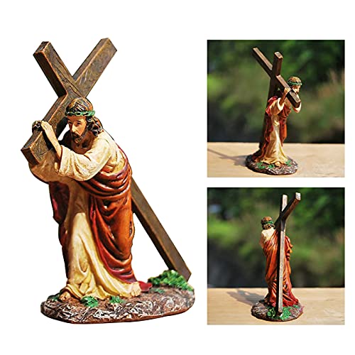Colcolo Handgeschilderd religieus beeld Jezus kruis kruis kruis katholiek figuur van - Image 8