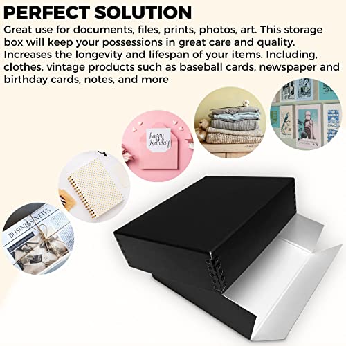 Image of Golden State Art, Drop Front Archival Storage Box, 8.75 inchx10.75 inchx3 inch-Black | Acid-Free 8x10 Museum Photo Storage Box with Metal Edge, Preserve Documents, Prints, Poster, Photographs, Arts And Crafts