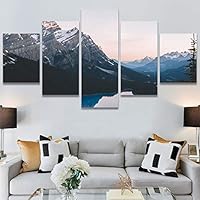 SIGNWIN 5 Panel Canvas Wall Art Aerial Cool Lake Landscape Multicolor Photography Realism Relax/Calm Zen for Home Decorations Ready to Hang - 60