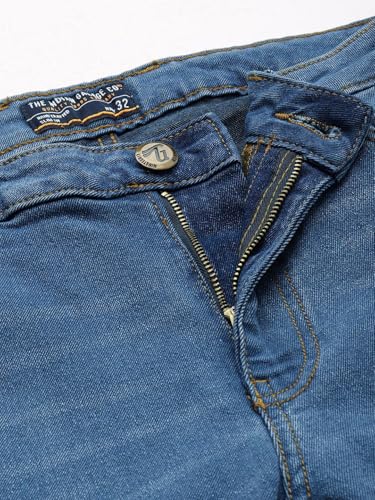 Image of The Indian Garage Co Men Bootcut Solid Mid-Rise Stretchable Jeans