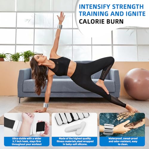Image of Ankle Weights for Women and Men, Adjustable Wrist Weighted Training Bracelet for Home Gym Workout, Strength Training Walkin Running, Foot weights for exercise,2pc on Set