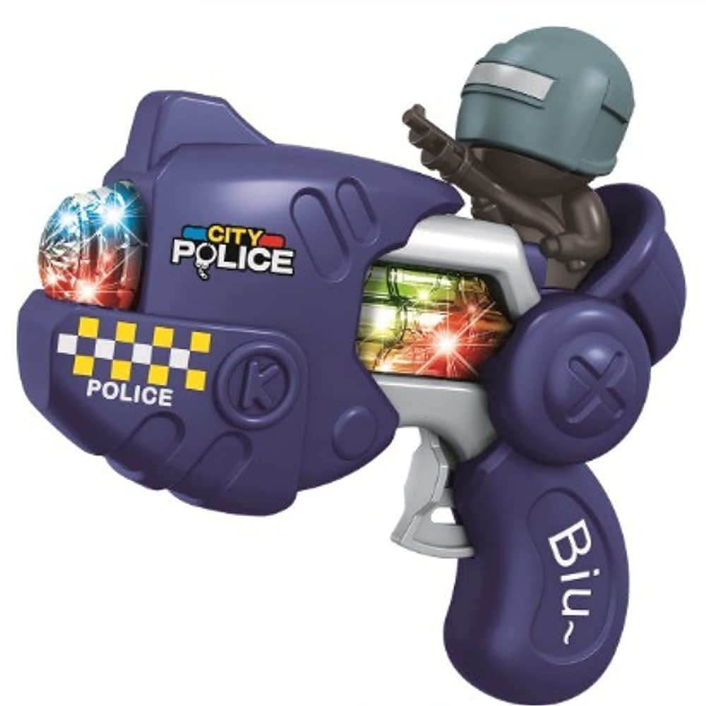 Urban Creation Police Pistol Toys for Kids with Light and Music, Colorful Toy Gun with Flashing Light and Music, Musical Toy Gun for Kids, Boys, Girls (Pack of 1), Multicolor
