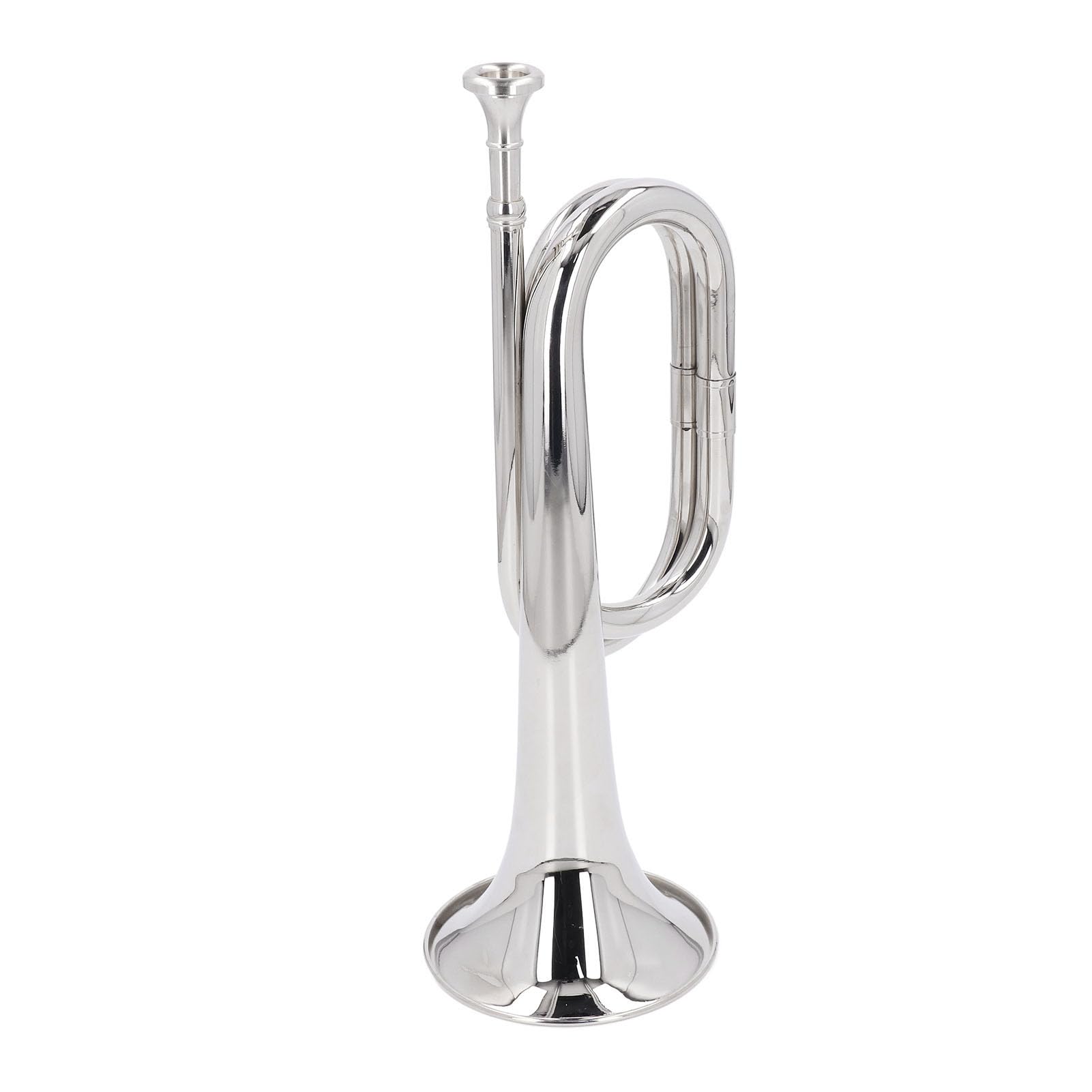 Bediffer Elegante Tromba Militare con di Valvole Facile da Suonare, Tromba da Cavalleria con Corno Curvo 3D per Banda Musicale Dell'orchestra