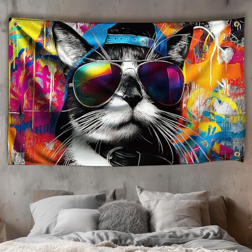 WEBEEDY - Tapiz de pared para dormitorio, sala de estar, tapices pop con fondo de animales lindos para decoración de fiestas, fotos en casa, 180 x 110 cm