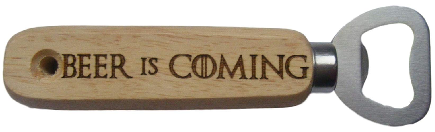 Fastcraft Wooden (Dark) Bottle Opener Game Of Thrones Inspired Beer Is Coming Engraved Wooden Novelty Wood Kitchen Fan Gift Present