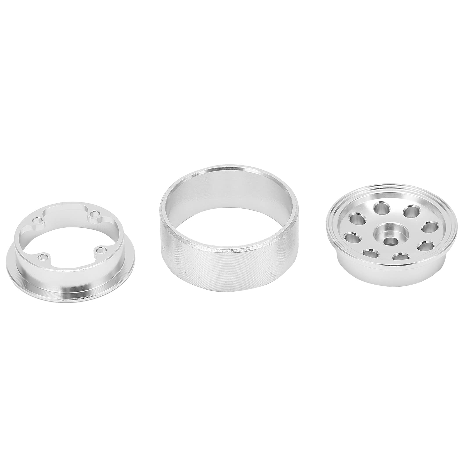 Accesorio duradero de aleación de aluminio con cubo de rueda RC para modelo de simulación Axial 1/24 (Silver)