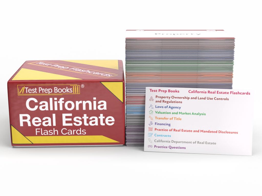 California Real Estate Exam Prep Study Cards 2026-2027: Review and Practice Test Questions for the California Real Estate License Exam [Full Color Cards]