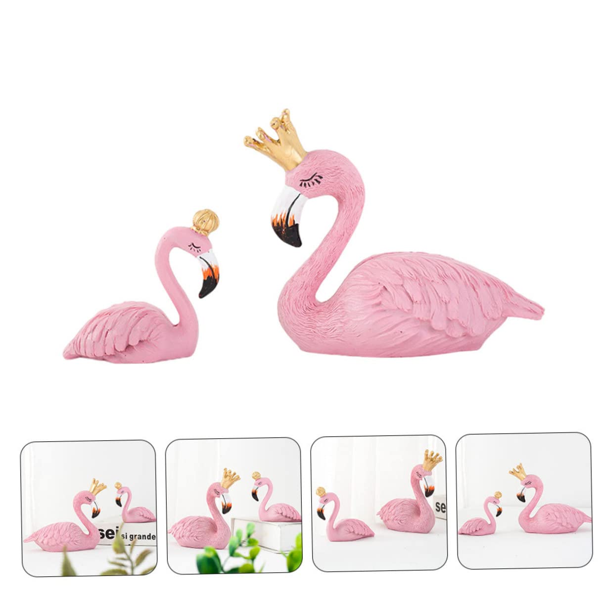 Toyvian Statua Fenicottero Rosa in Resina 2pezzi, Decorazioni